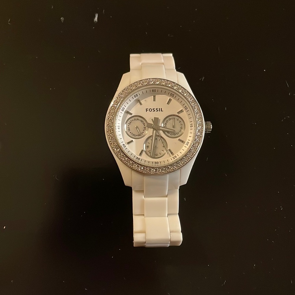 White fossil watch